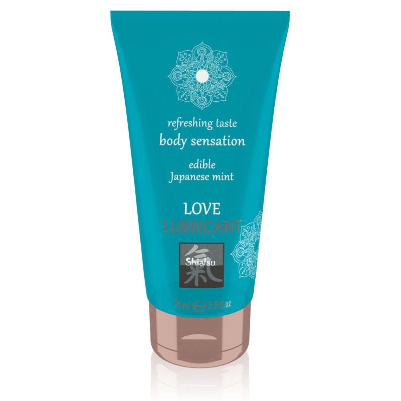 Shiatsu love - edible water-based lubricant - Product front view, japanse mint  | Flirtybay.com.au